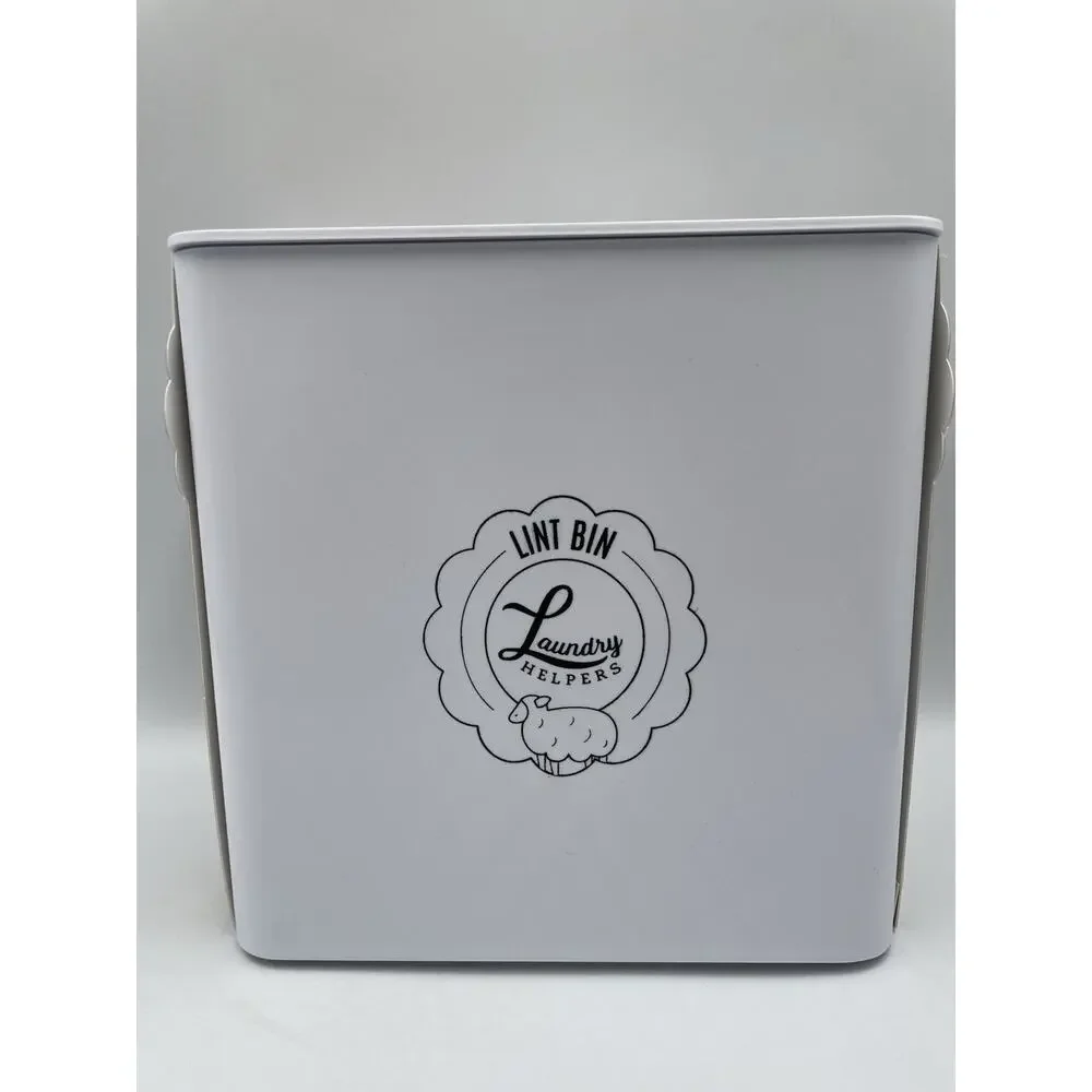 Magnetic Compact Lint Bin Laundry Helper Wall Mounted Metal Lint Box Holder